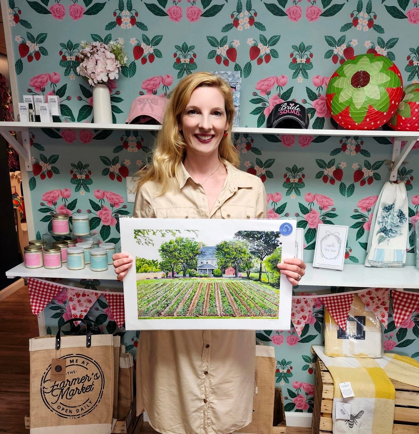 Anna Anderson Original Artwork - Pungo Strawberry Farm