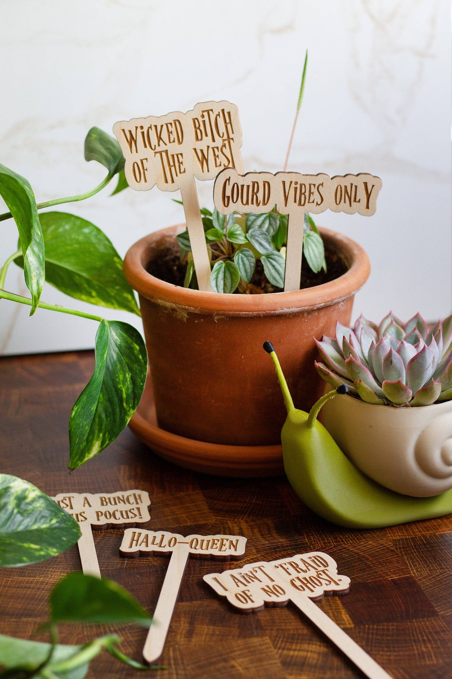 Halloween Wooden Plant Markers 