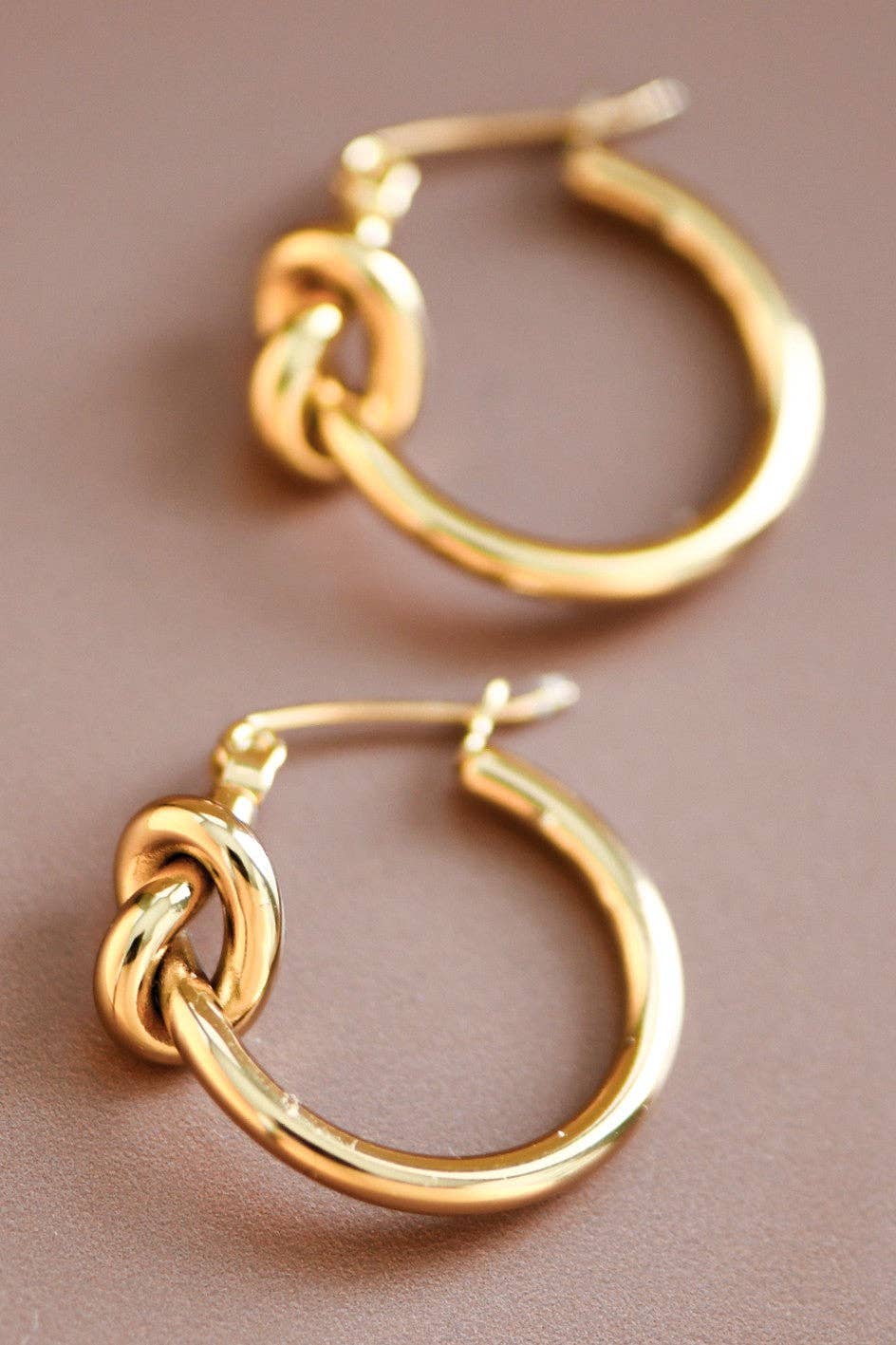 18K Gold Plated Waterproof Stainless Steel Hoop Earrings - 7076