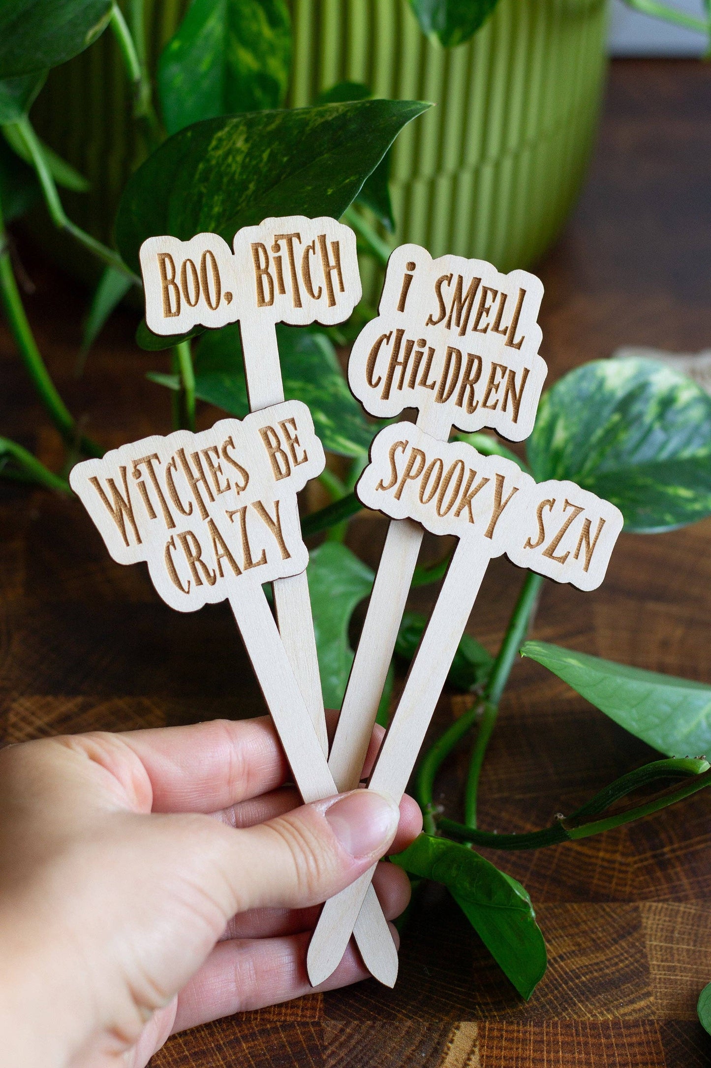 Halloween Wooden Plant Markers 