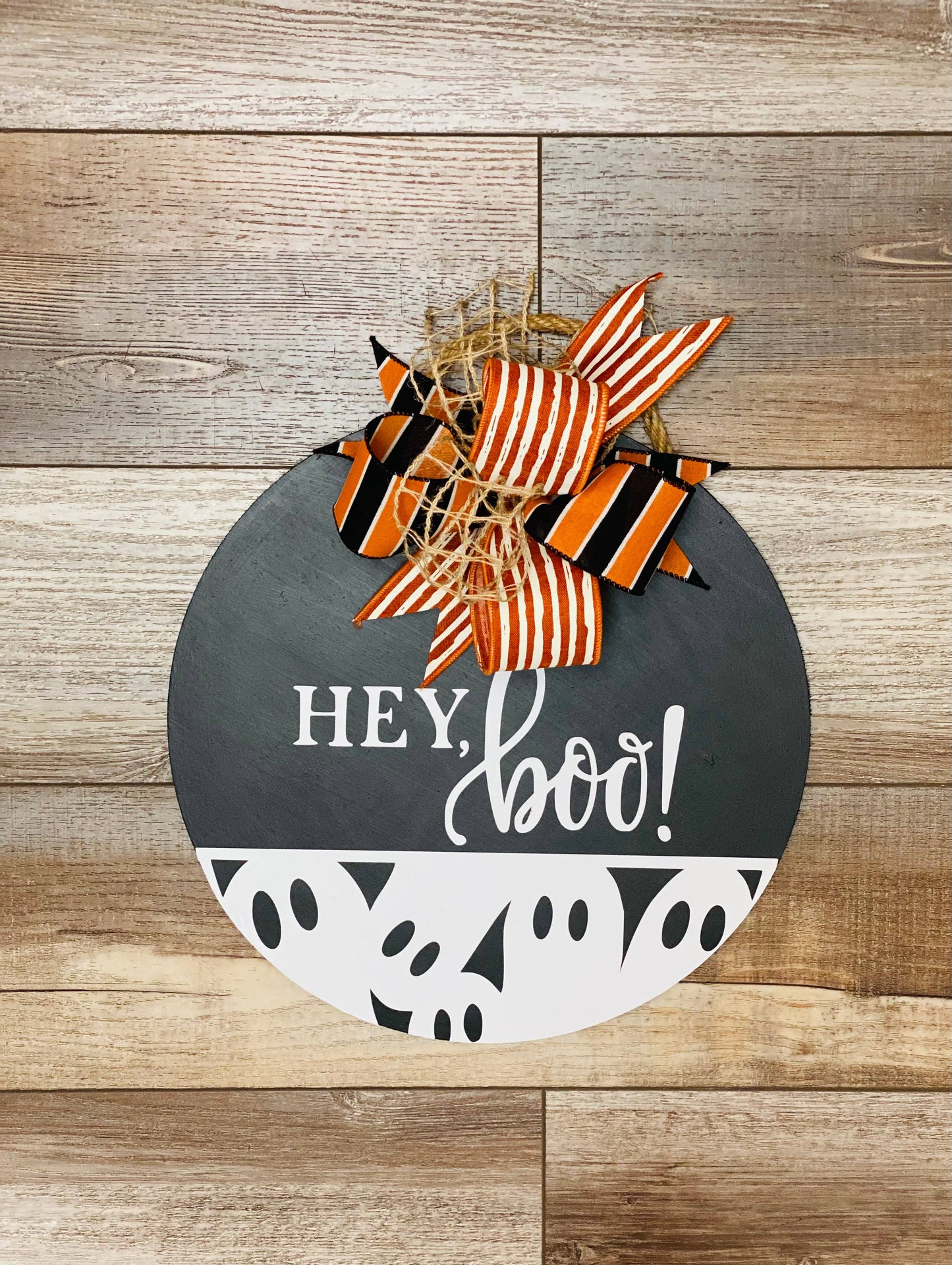 Hey Boo Door Hanger, Halloween Door Sign