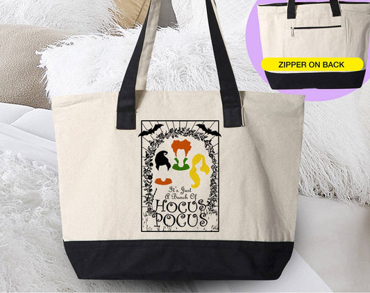 Hocus Pocus Tarot  -  Halloween Canvas Zipper Tote Bag