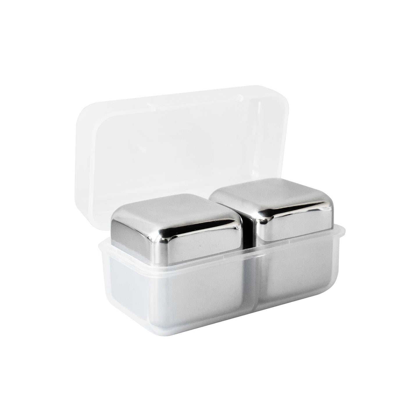 Outset Stainless Steel Ice Cubes, Set of 2, 1.57"