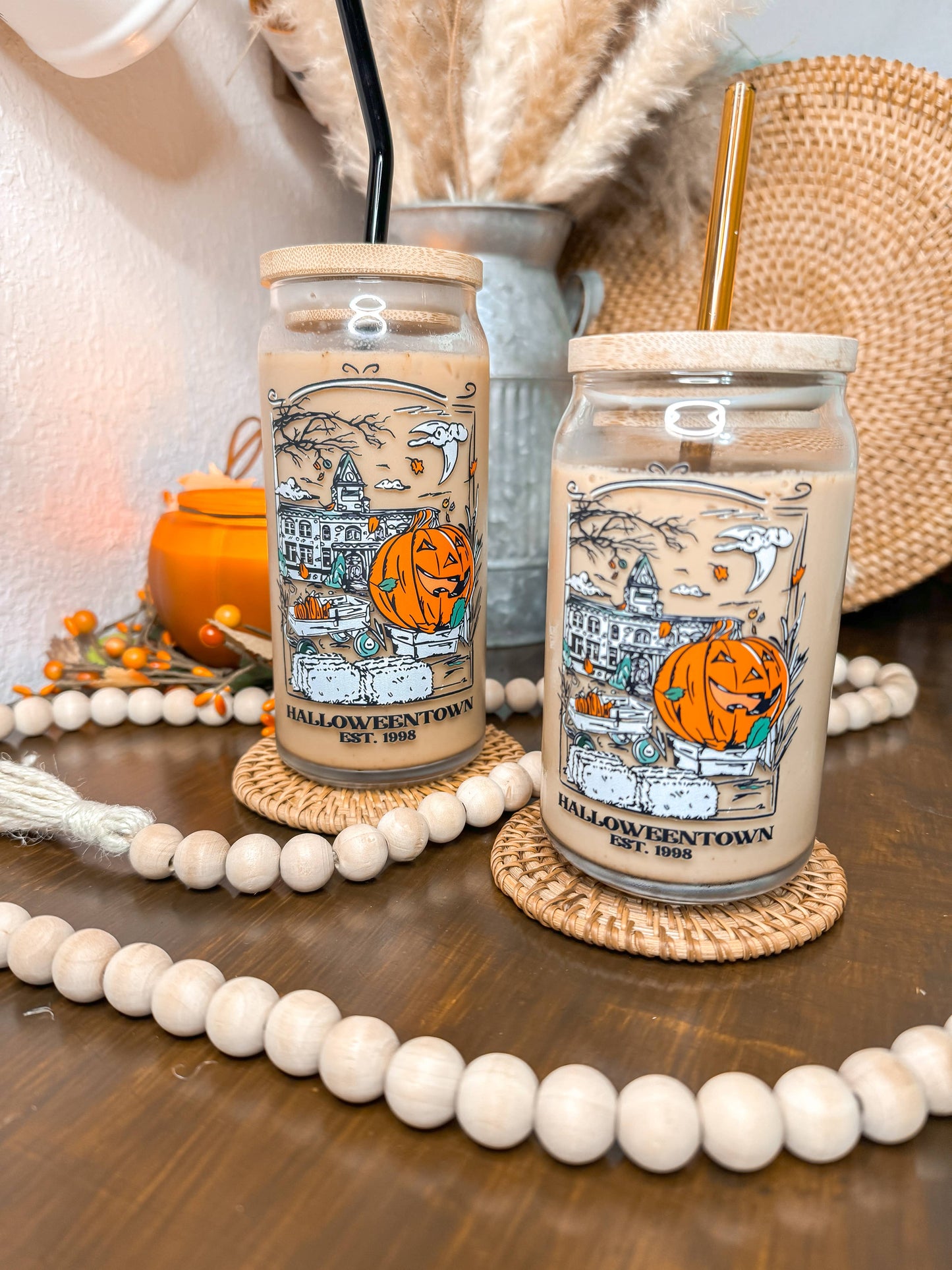 Halloween Town 16oz Halloween Glass Cup