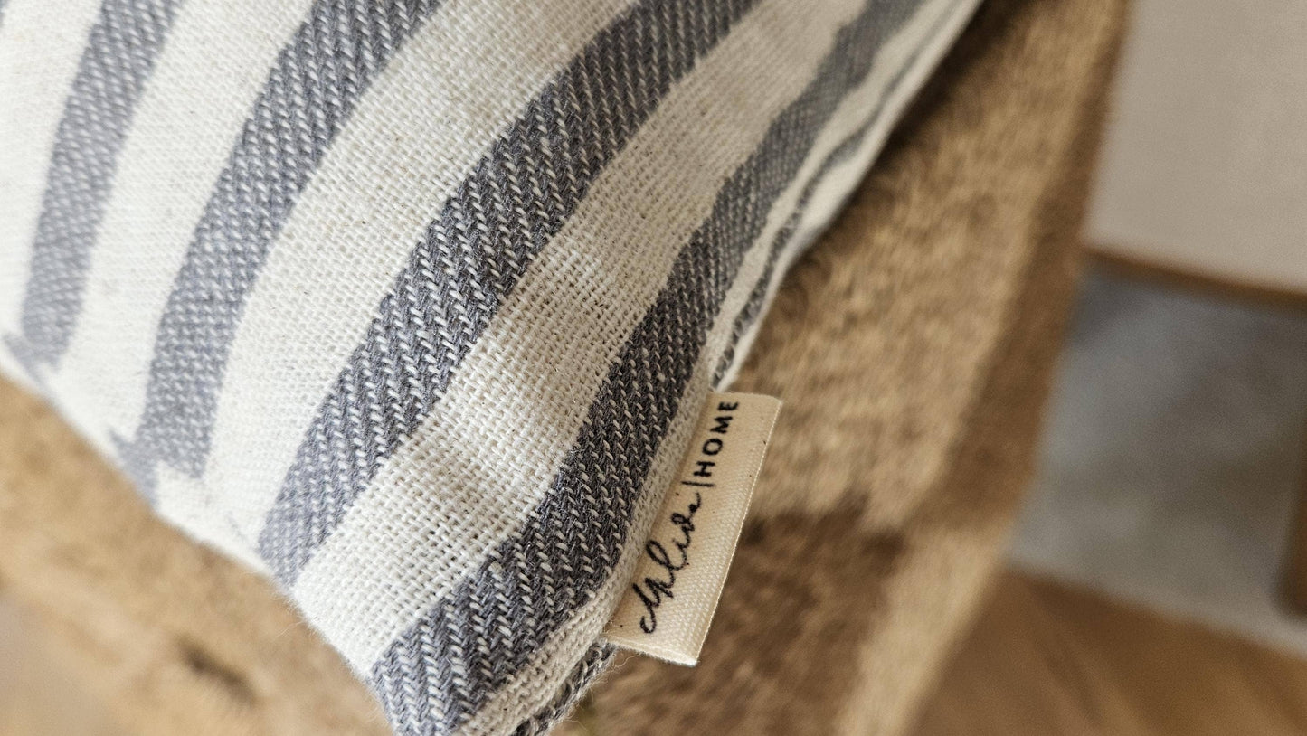 Handmade Boho Striped Pillow & Insert