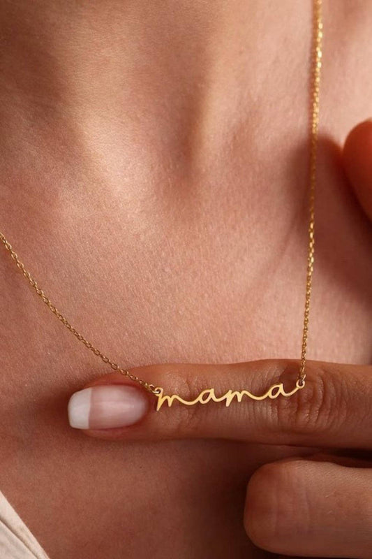 18K Gold Plated Waterproof Stainless Steel Mama Necklace - 7650